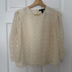 Forever 21 Cream Textured Blouse